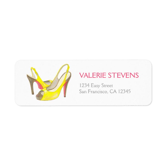 Yellow Heels Address Label (Front)