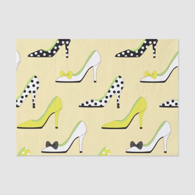 Yellow Heels High Fashion Tissue Paper (Front)