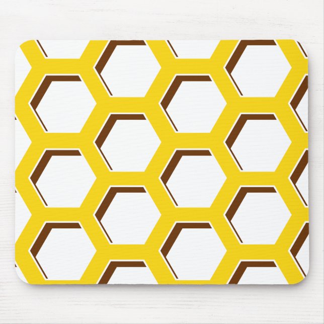 Yellow Hexagon Pattern Mouse Pad (Front)
