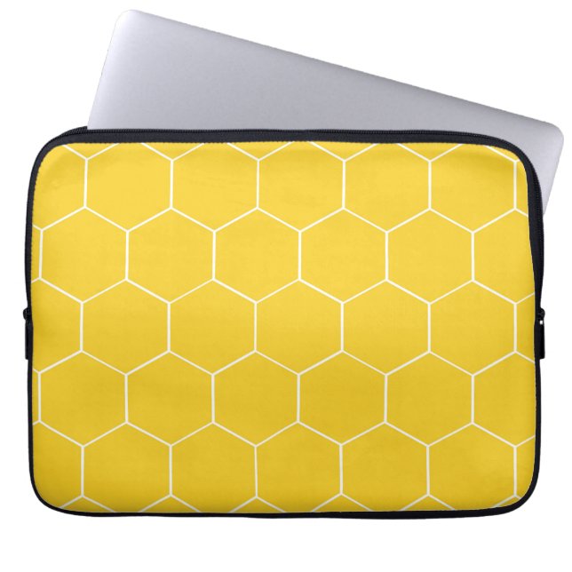 Yellow Hexagons Laptop Sleeve (Front)