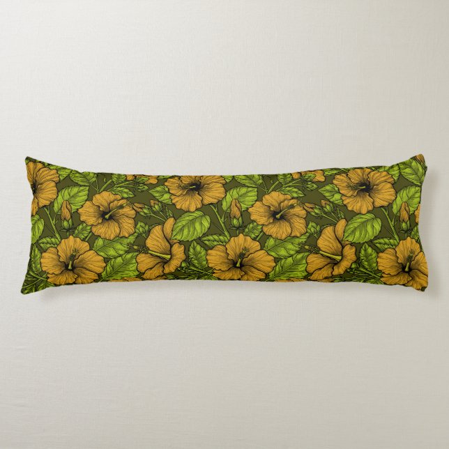 Yellow hibiscus body cushion (Front)