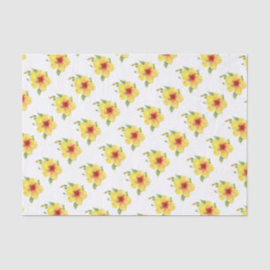 Yellow Hibiscus Botanical Art Tissue Paper
