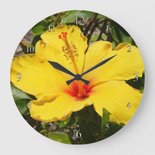 Yellow Hibiscus Clock