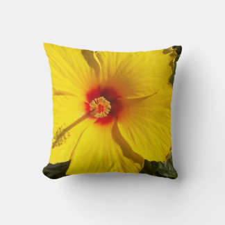 Yellow Hibiscus Flower Cushion