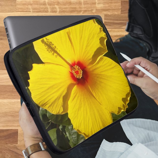 Yellow Hibiscus Flower Laptop Sleeve (Yellow Hibiscus Flower Laptop Sleeve)