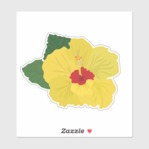 Yellow Hibiscus Flower Sticker