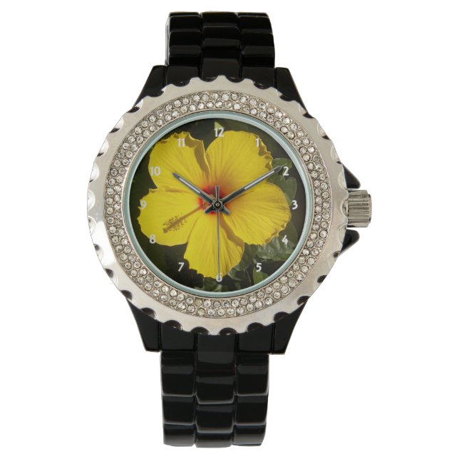 Yellow Hibiscus Flower Watch (Front)