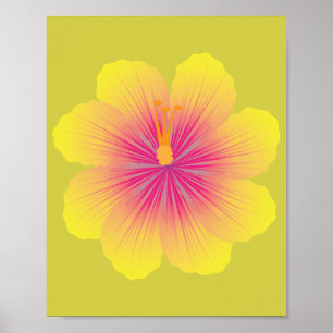 Yellow Hibiscus_Illustration Poster