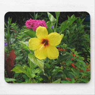 Yellow Hibiscus Mouse Pad