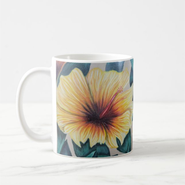 Yellow hibiscus mug (Left)