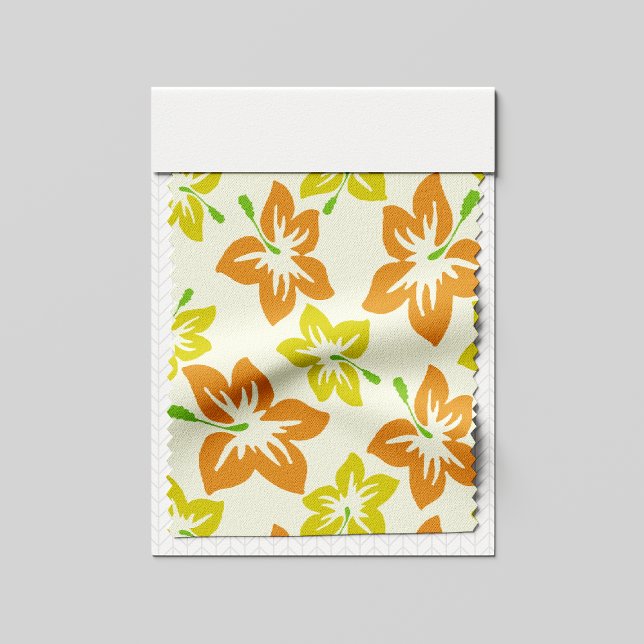 Yellow Hibiscus, Orange Hibiscus, Floral Pattern Fabric (Creator Uploaded)
