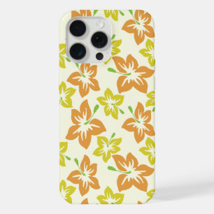 Yellow Hibiscus, Orange Hibiscus, Floral Pattern iPhone 15 Pro Max Case