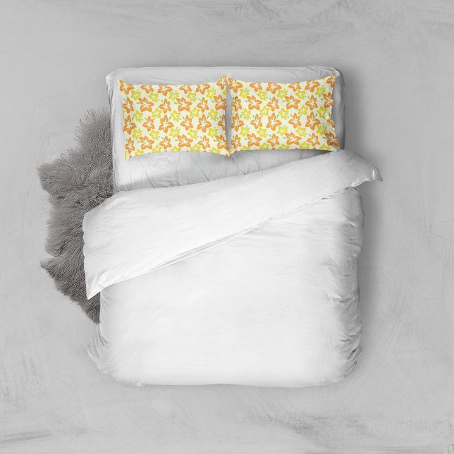 Yellow Hibiscus, Orange Hibiscus, Floral Pattern Pillowcase (Creator Uploaded)