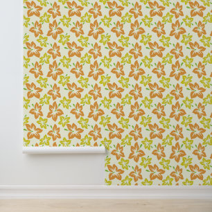 Yellow Hibiscus, Orange Hibiscus, Flowers Pattern Wallpaper