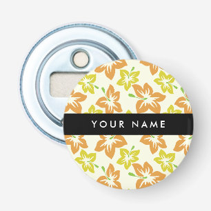 Yellow Hibiscus, Orange Hibiscus, Your Name Bottle Opener