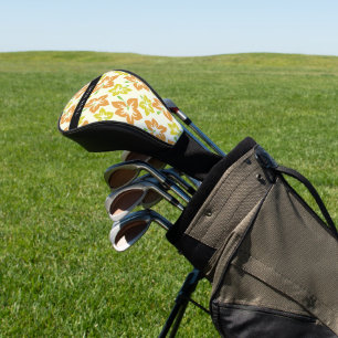 Yellow Hibiscus, Orange Hibiscus, Your Name Golf Head Cover