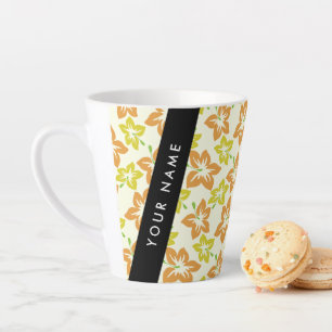 Yellow Hibiscus, Orange Hibiscus, Your Name Latte Mug