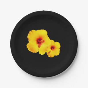 Yellow Hibiscus Paper Plate