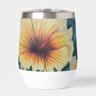 yellow hibiscus thermal cup