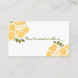 Yellow Hibiscus Wedding Table Place Cards