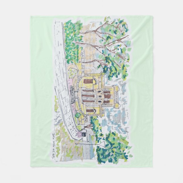 Yellow Historic Villa Fleece Blanket (Front)