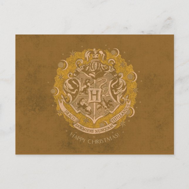 Yellow HOGWARTS™ Crest Holiday Wreath (Front)
