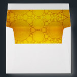 Yellow holiday bubble circle pattern lined modern envelopes<br><div class="desc">A white envelope lined with bright, colourful, yellow gold bubble art photography helps you usher in both Hanukkah and Christmas. Feel the warmth and joy of the holiday season whenever you use this stunning, artsy envelope. Matching greeting cards, stickers, stamps, tote bags, serving trays, and other products are available in...</div>