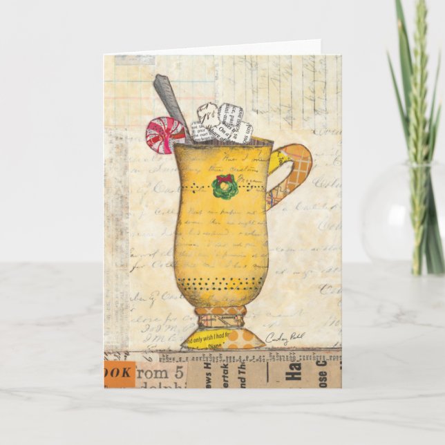 Yellow Holiday Cup Card (Front)