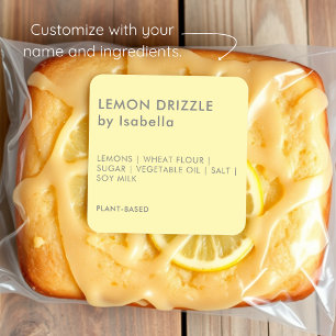Yellow Homemade Cake Product Ingredient Labels