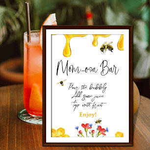 Yellow Honey Bee Baby Shower Mum-Osa Bar  Poster
