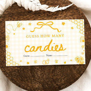 Yellow Honey Bee Guess How Many Candies Game Enclosure Card