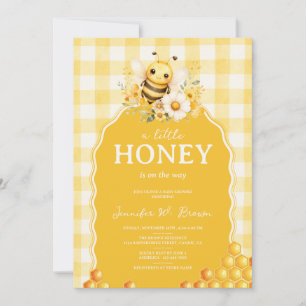 Yellow Honey Bee Honeycomb Baby Shower Invitation