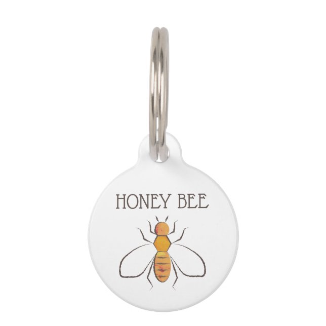 Yellow Honey bee Pet Tag (Front)