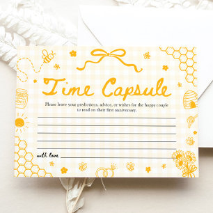 Yellow Honey Bee Time Capsule Bridal Shower Game Invitation
