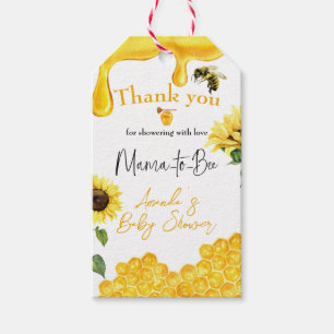 Yellow Honey Sunflower Bee Baby Shower Thank you Gift Tags