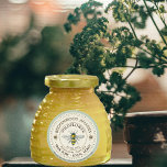 Yellow Honeybee Honey Label Beekeeper Blue Border<br><div class="desc">Label your own honey, candles, beeswax and more with this vintage black and yellow honeybee sticker with blue border (bees love blue). Personalise with your apiary business name at the top and add in your location or address below. You can edit the descriptive text to match your product or keep...</div>