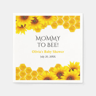 Yellow Honeycomb Mummy to Bee Baby Shower Napkin