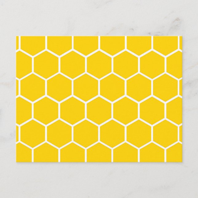 Yellow honeycomb pattern postcard (Front)