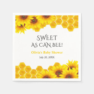 Yellow Honeycomb Sweet as can Bee Baby Shower Napkin