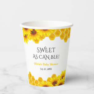 Yellow Honeycomb Sweet as can Bee Baby Shower  Paper Cups
