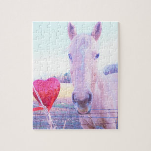 Yellow Horse and Red  Heart Jigsaw Puzzle