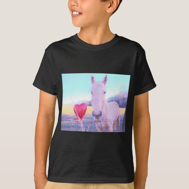 Yellow Horse and Red  Heart T-Shirt (Front)