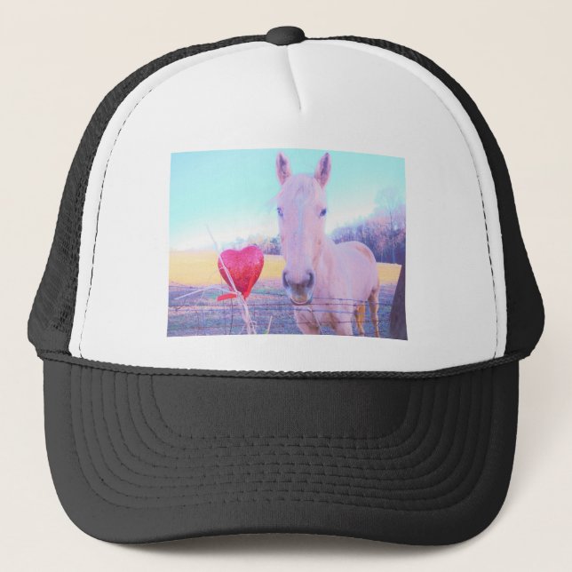 Yellow Horse and Red  Heart Trucker Hat (Front)