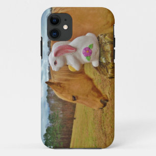 Yellow Horse, Spring Rabbit iPhone 11 Case