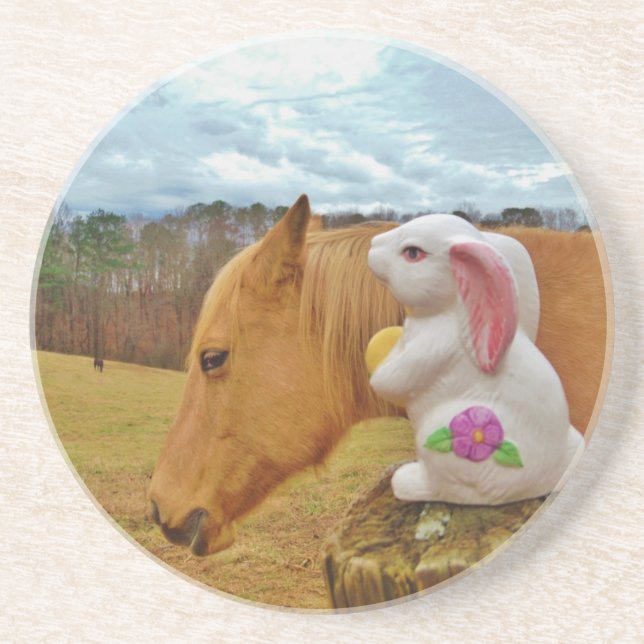 Yellow Horse, Spring Rabbit Coaster (Front)