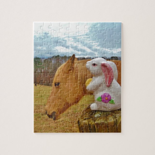 Yellow Horse, Spring Rabbit Jigsaw Puzzle (Vertical)
