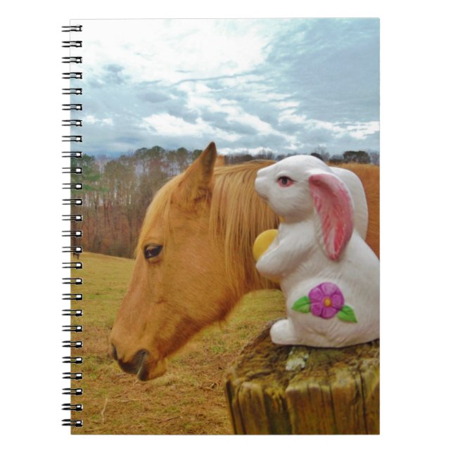 Yellow Horse, Spring Rabbit Spiral Notebook (Front)