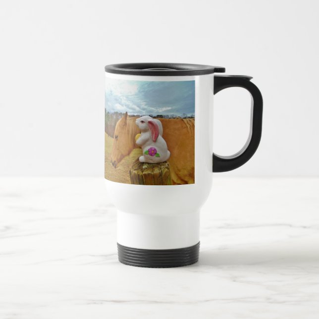 Yellow Horse, Spring Rabbit Travel Mug (Right)