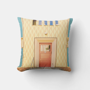 Yellow house illustration cushion