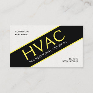Yellow HVAC Service Business Card
